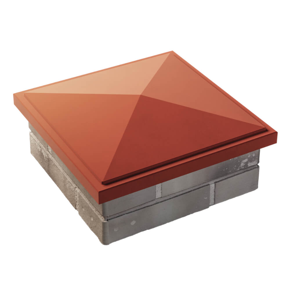 Колпак Zking БонаМоно Красный на столб 1.5х1.5 кирпича (385х385, 400х400мм) в Усть-Катаве фото