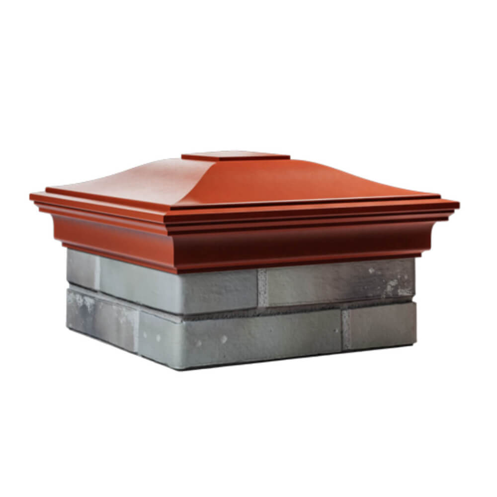 Колпак Zking Монблан Красный на столб 1.5х1.5 еврокирпича 0.7НФ (355х355мм) в Усть-Катаве фото