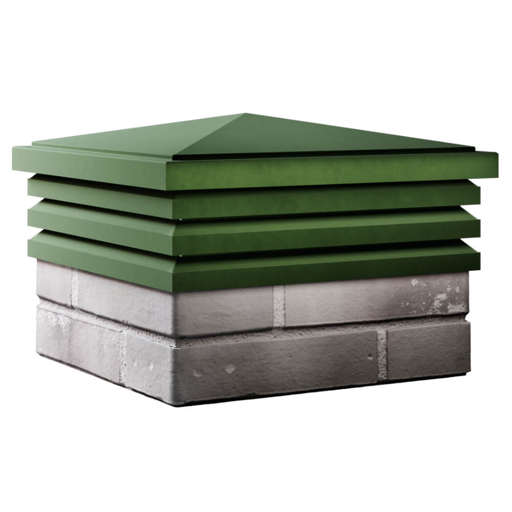 Колпак Zking Бона ХайТек Зеленый на столб 1.5х1.5 кирпича (385х385мм) в Усть-Катаве фото