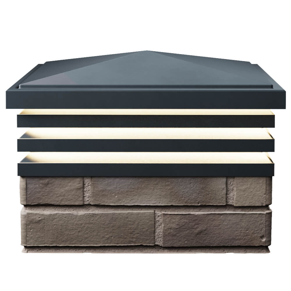 Колпак Zking Бона ХайТек Серый на столб 1.5х1.5 кирпича (385х385мм) с подсветкой в Усть-Катаве фото