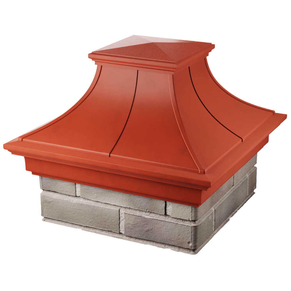 Колпак Zking Монблан Премиум Красный на столб 1.5х1.5 кирпича (385х385мм) в Усть-Катаве фото