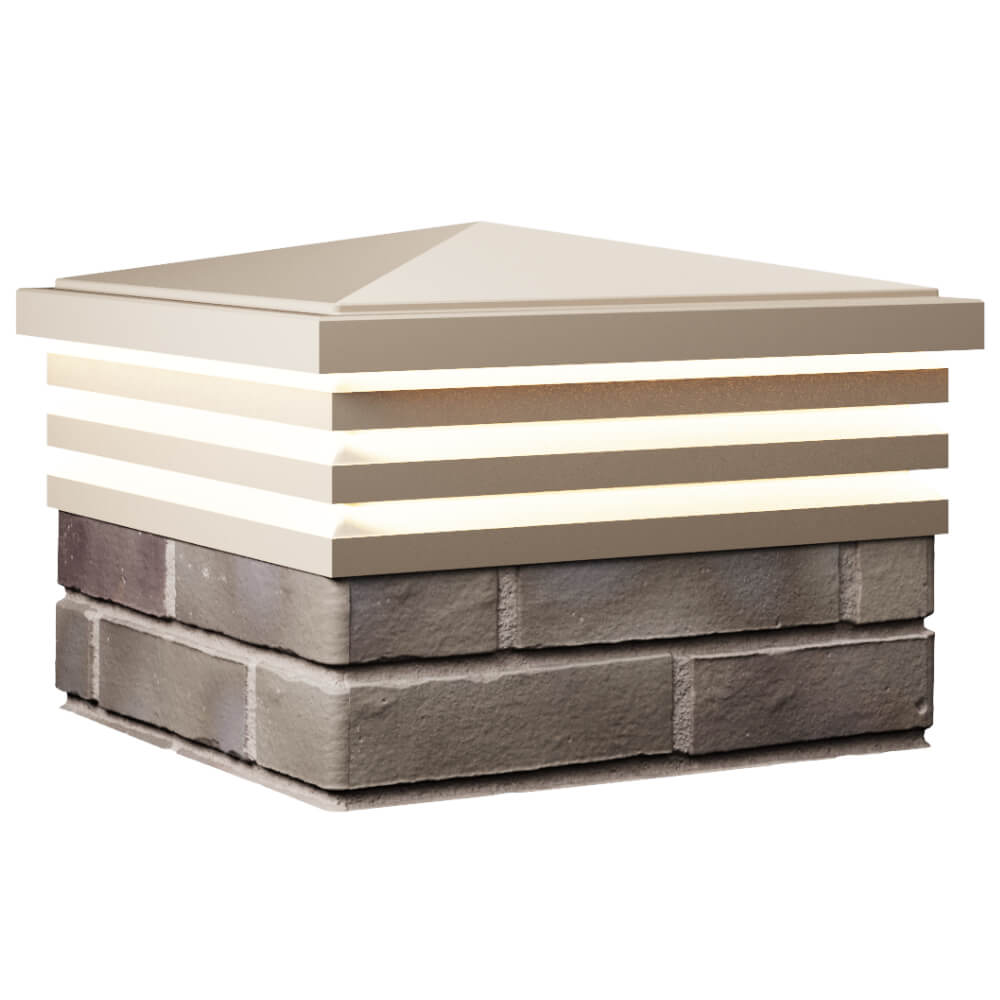 Колпак Zking Бона ХайТек Бежевый на столб 1.5х1.5 кирпича (385х385мм) с подсветкой в Усть-Катаве фото