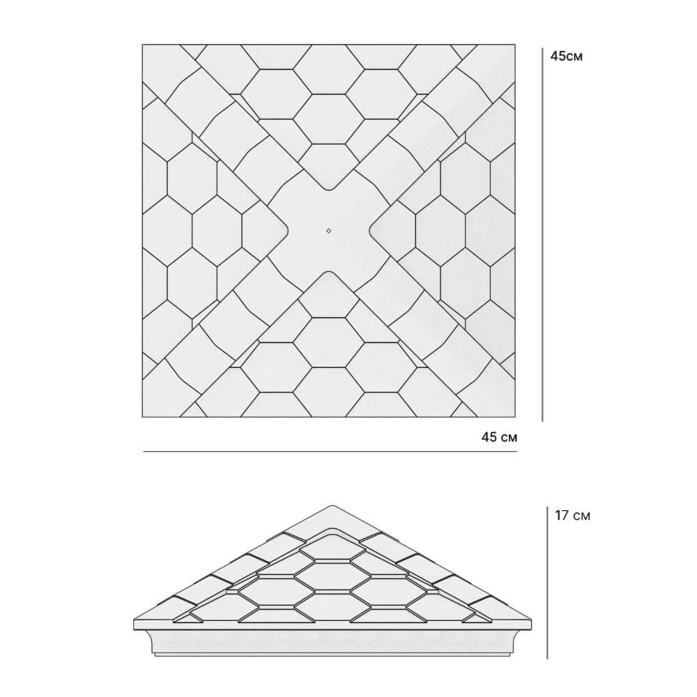 Колпак Zking Эверест Серый на столб 1.5х1.5 кирпича (390х390мм) в Усть-Катаве фото