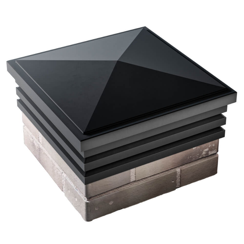 Колпак Zking Бона ХайТек Черный на столб 1.5х1.5 кирпича (385х385мм) в Усть-Катаве фото