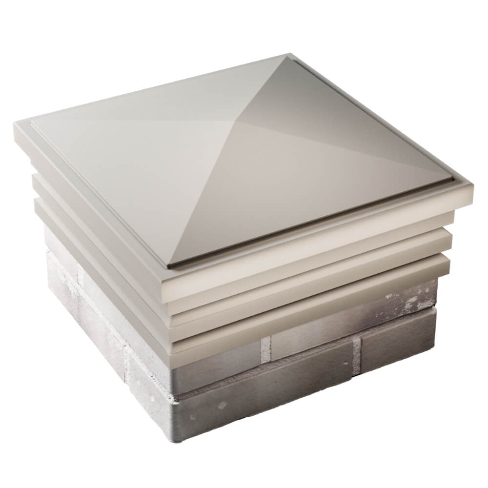 Колпак Zking Бона ХайТек Бежевый на столб 1.5х1.5 кирпича (385х385мм) в Усть-Катаве фото