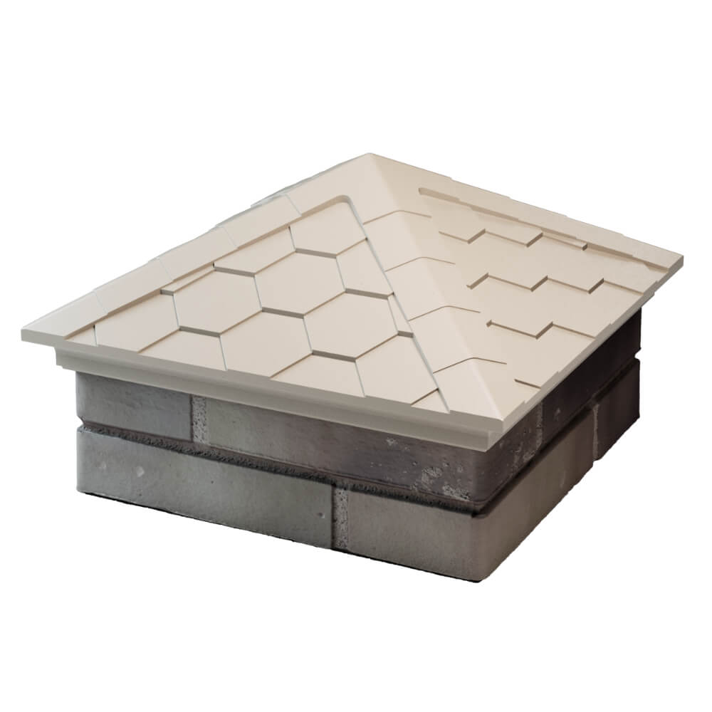 Колпак Zking Эверест Бежевый на столб 1.5х1.5 кирпича (390х390мм) в Усть-Катаве фото