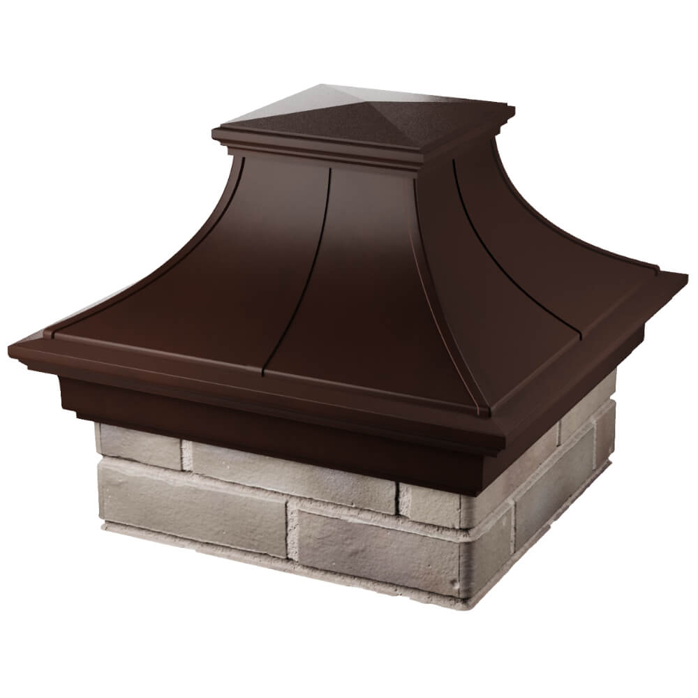 Колпак Zking Монблан Премиум Коричневый на столб 1.5х1.5 кирпича (385х385мм) в Усть-Катаве фото