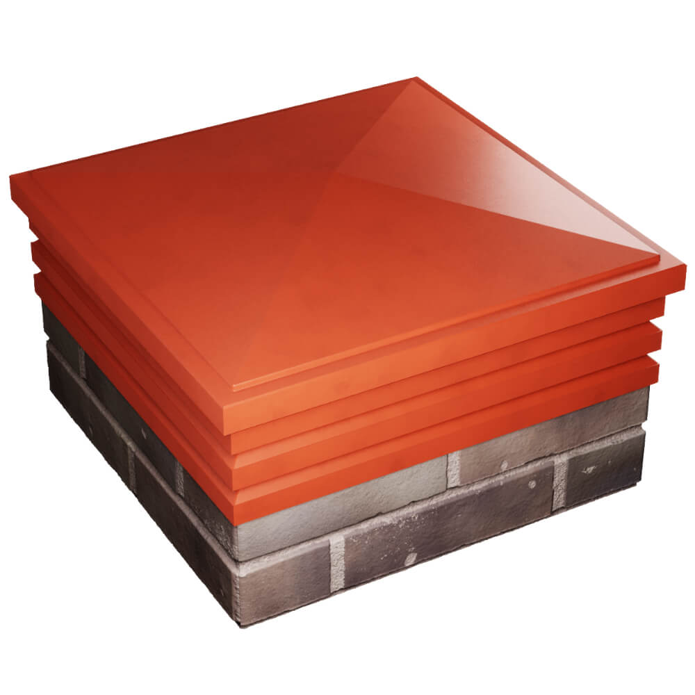 Колпак Zking Бона ХайТек Красный на столб 2х2 кирпича (513х513мм) в Усть-Катаве фото