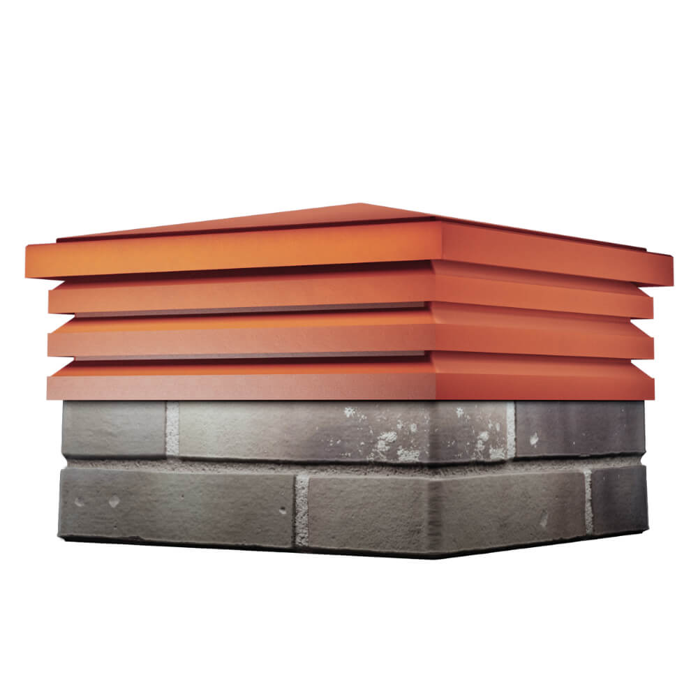 Колпак Zking Бона ХайТек Красный на столб 1.5х1.5 кирпича (385х385мм) в Усть-Катаве фото