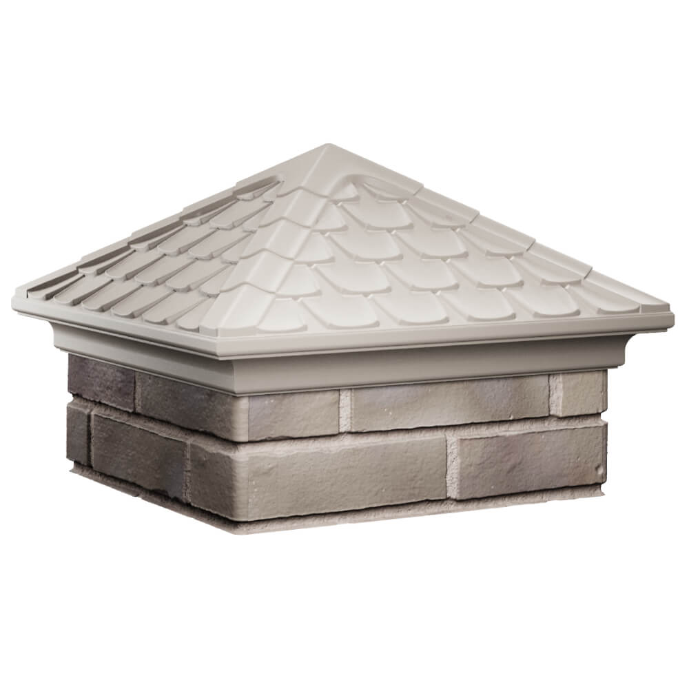 Колпак Zking Эльбрус Бежевый на столб 1.5х1.5 кирпича (385х385мм) в Усть-Катаве фото