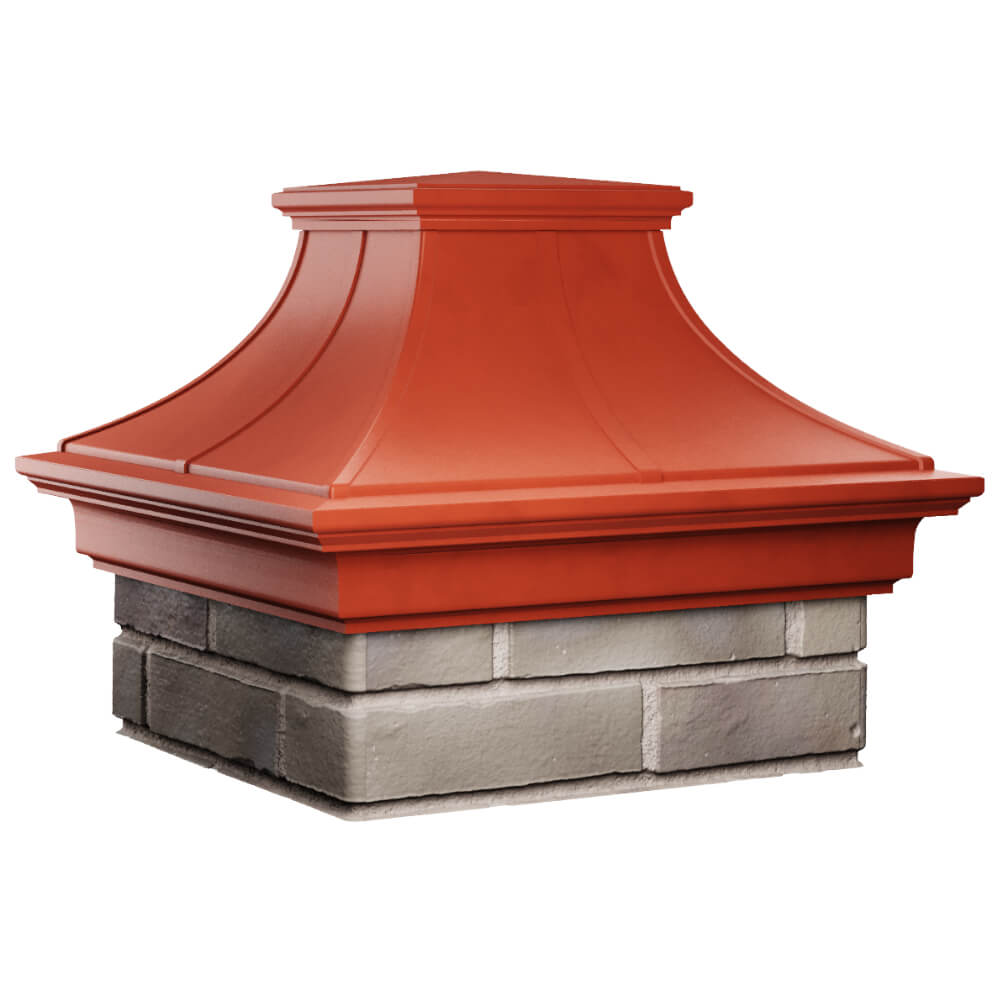 Колпак Zking Монблан Премиум Красный на столб 1.5х1.5 кирпича (385х385мм) в Усть-Катаве фото