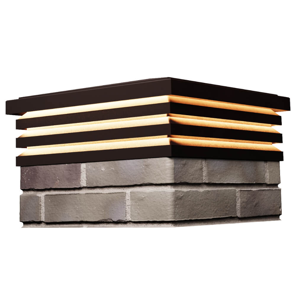 Колпак Zking Бона ХайТек Коричневый на столб 1.5х1.5 кирпича (385х385мм) с подсветкой в Усть-Катаве фото