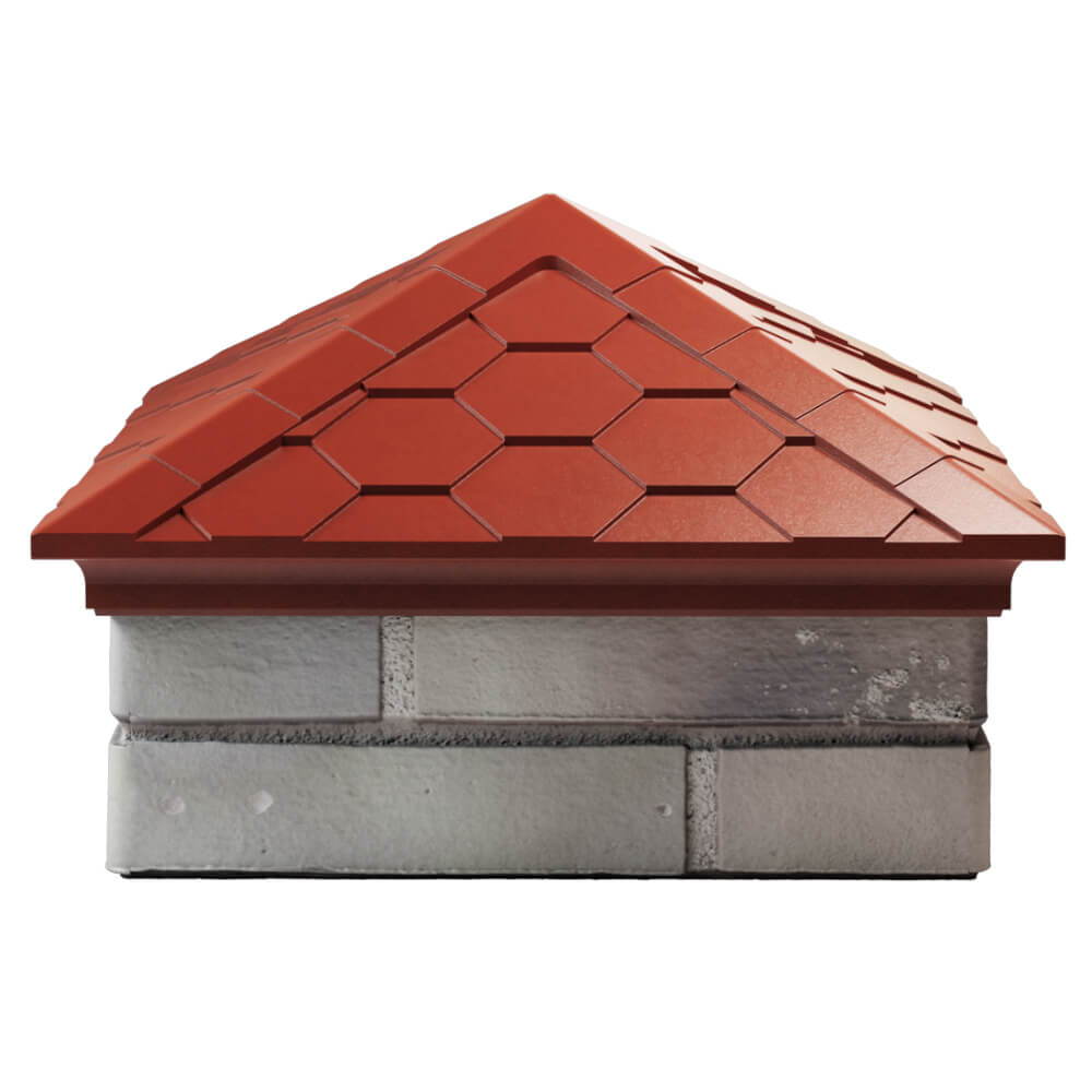 Колпак Zking Эверест Красный на столб 1.5х1.5 кирпича (390х390мм) Усть-Катав фото