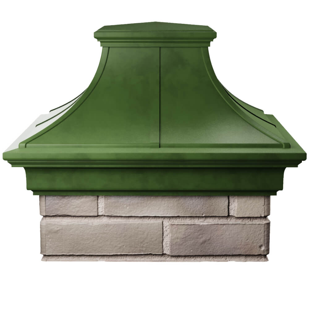Колпак Zking Монблан Премиум Зеленый на столб 1.5х1.5 кирпича (385х385мм) Усть-Катав фото