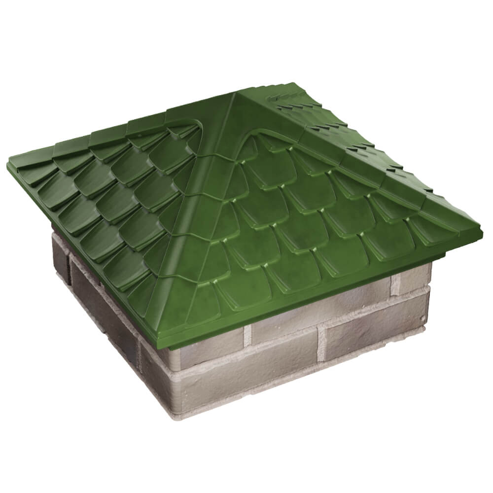 Колпак Zking Эльбрус Зеленый на столб 1.5х1.5 кирпича (385х385мм) в Усть-Катаве фото