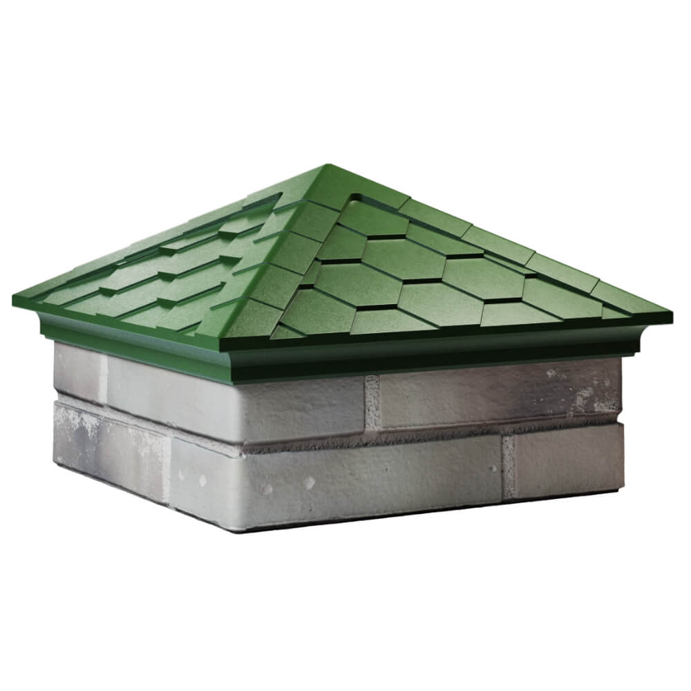 Колпак Zking Эверест Зеленый на столб 1.5х1.5 кирпича (390х390мм) в Усть-Катаве фото