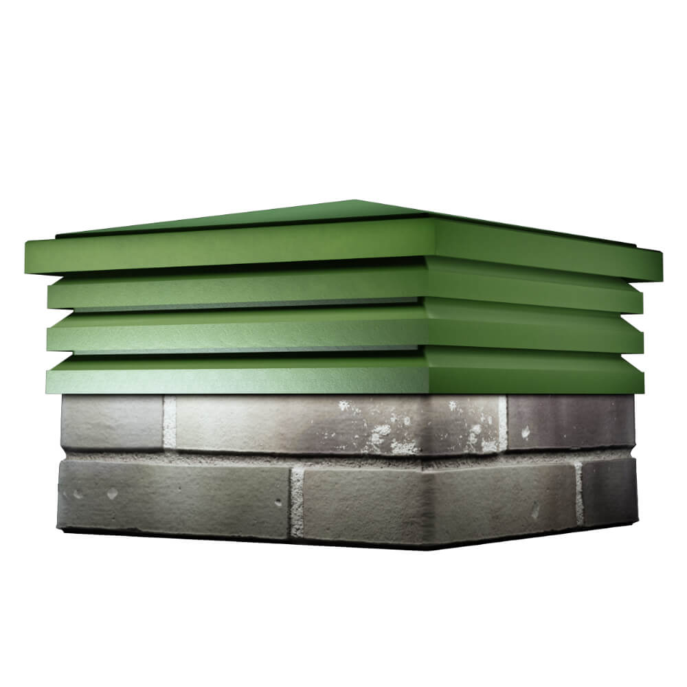 Колпак Zking Бона ХайТек Зеленый на столб 1.5х1.5 кирпича (385х385мм) в Усть-Катаве фото