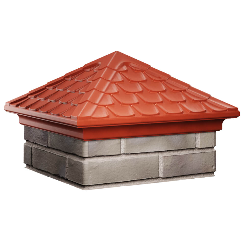 Колпак Zking Эльбрус Красный на столб 1.5х1.5 кирпича (385х385мм) в Усть-Катаве фото