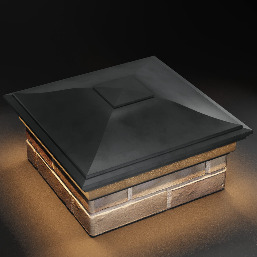 Колпак Zking Монблан Серый на столб 1.5х1.5 кирпича (385х385мм) с подсветкой в Усть-Катаве фото