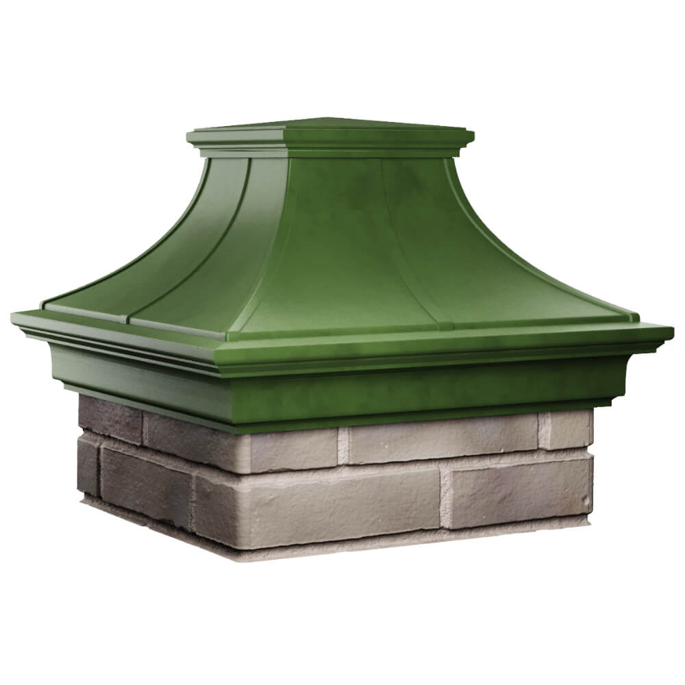 Колпак Zking Монблан Премиум Зеленый на столб 1.5х1.5 кирпича (385х385мм) в Усть-Катаве фото
