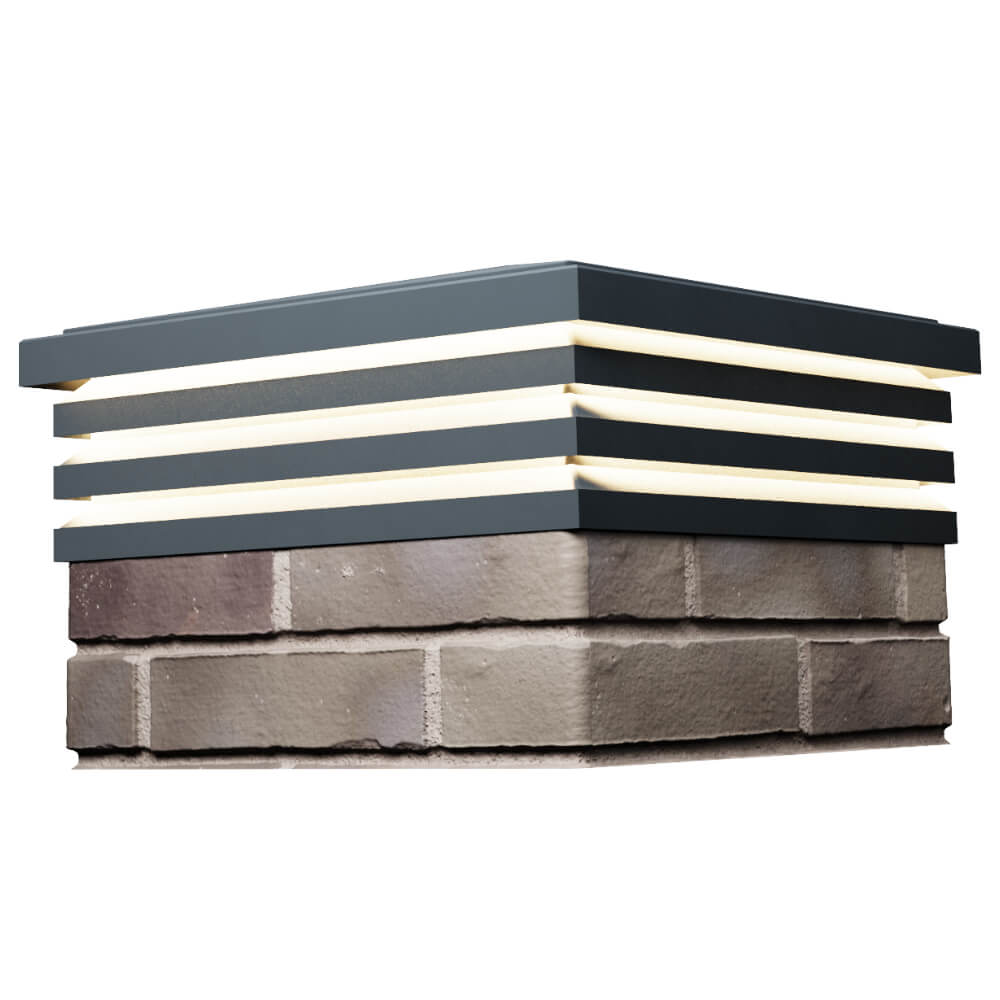 Колпак Zking Бона ХайТек Серый на столб 1.5х1.5 кирпича (385х385мм) с подсветкой в Усть-Катаве фото