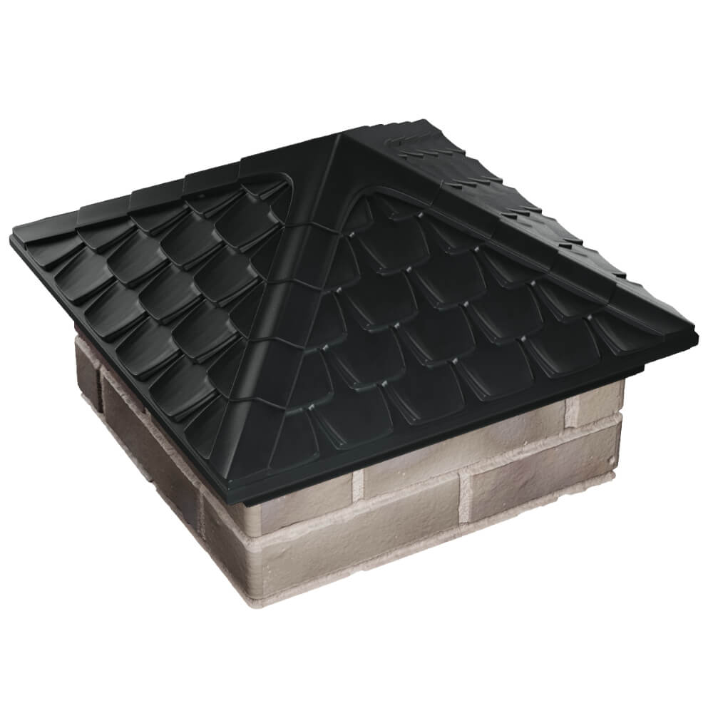 Колпак Zking Эльбрус Черный на столб 1.5х1.5 кирпича (385х385мм) в Усть-Катаве фото