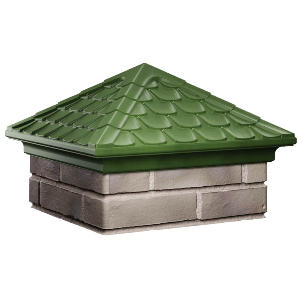 Колпак Zking Эльбрус Зеленый на столб 1.5х1.5 кирпича (385х385мм) в Усть-Катаве фото