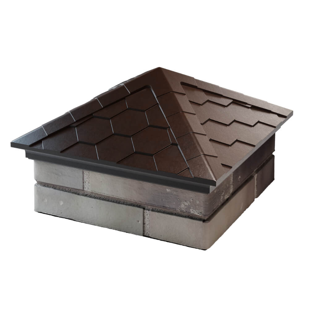 Колпак Zking Эверест Коричневый на столб 1.5х1.5 кирпича (390х390мм) в Усть-Катаве фото