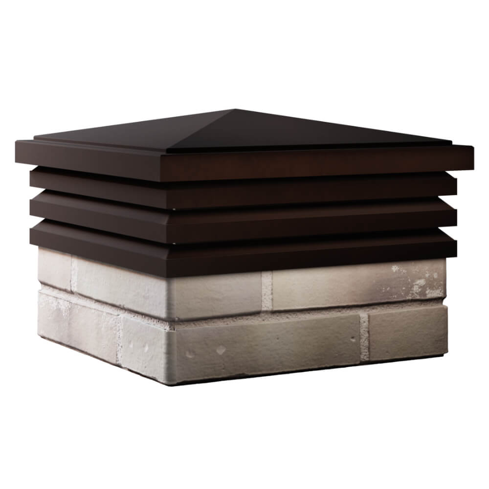 Колпак Zking Бона ХайТек Коричневый на столб 1.5х1.5 кирпича (385х385мм) в Усть-Катаве фото